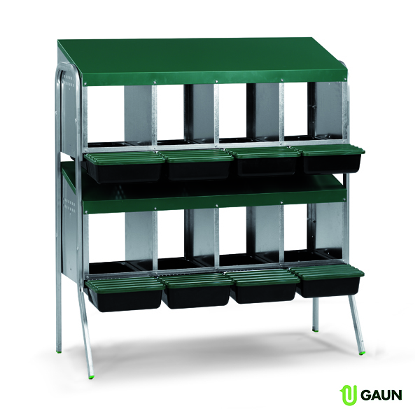 Batería ponederos fondo plástico 8 departamentos (1 cara)