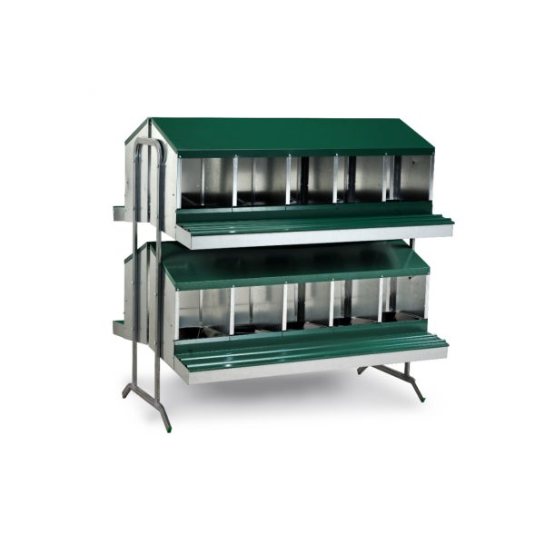 Bateria ponederos con cubeta 10 dptos – accesorio para animales GAUN