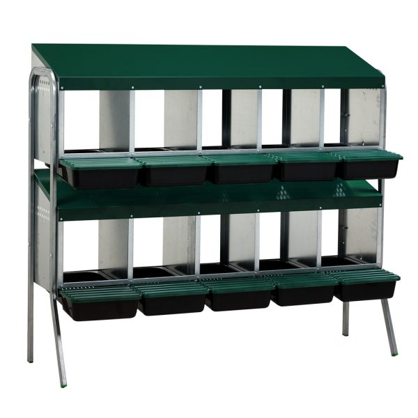 Bateria ponederos fondo plastico 10 dptos – accesorio para animales GAUN