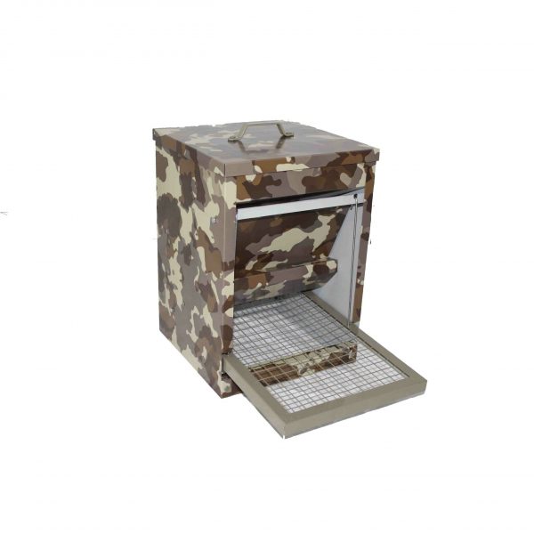 Tolva aves apertura mecanica 5 kg camuflaje – comedero para animales GAUN