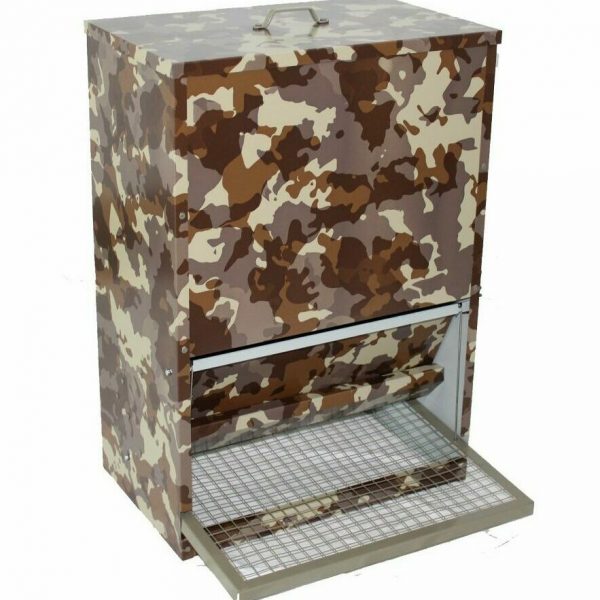 Tolva aves apertura mecanica 40 kg camuflaje – comedero para animales GAUN