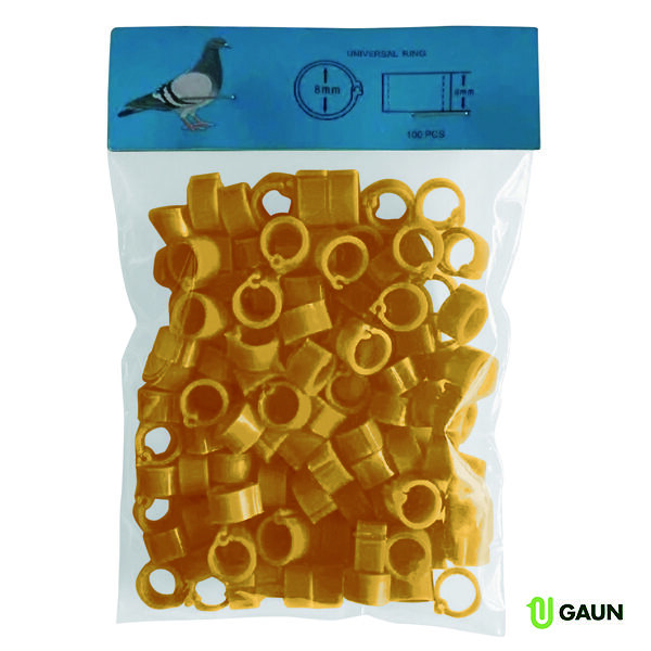 Anillas palomas 8 mm amarillo 100 uds – accesorio para animales GAUN