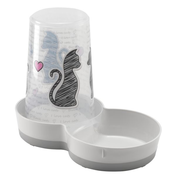 Dispensador agua comida cats in love moderna – bebedero para animales GAUN