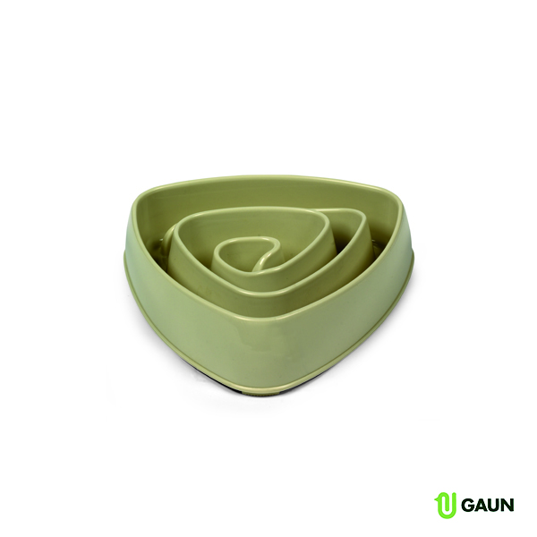 Slow feed pet bowl triangular