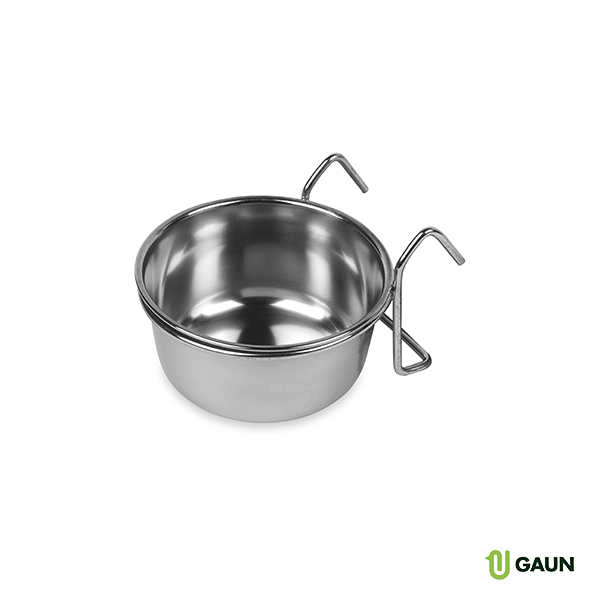 Comedero INOX con ganchos mediano